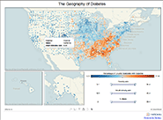 Screen shot of data plotted on map of U.S.